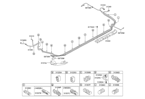 2011 Hyundai Accent Tube-Connector To Rear,RH Diagram for 58736-1R060