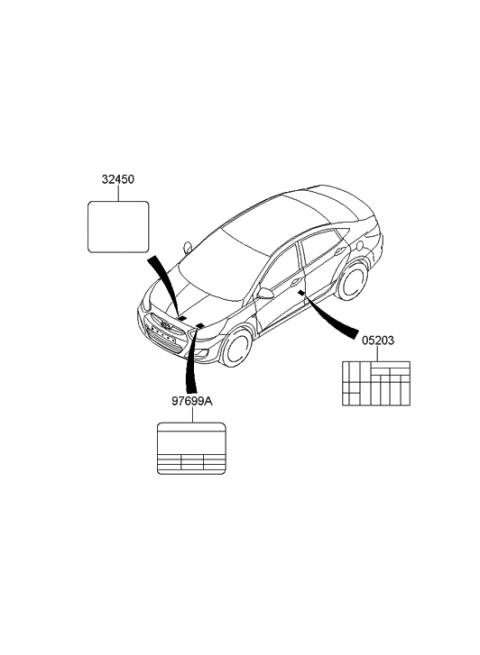 2012 Hyundai Accent Label-Emission Control Diagram for 32450-2B240