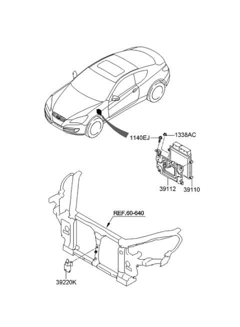 2008 Hyundai Genesis Coupe Sensor-Ambient Temperature Diagram for 39220-2C200
