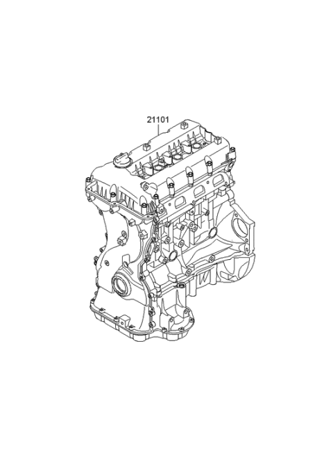 2008 Hyundai Genesis Coupe Discontinued Reman Sub Engine Diagram for 113QT-2CA09-BHRM