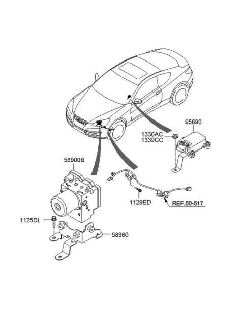 2008 Hyundai Genesis Coupe Anti-Lock Brake Pump Abs Diagram for 58920-2M750