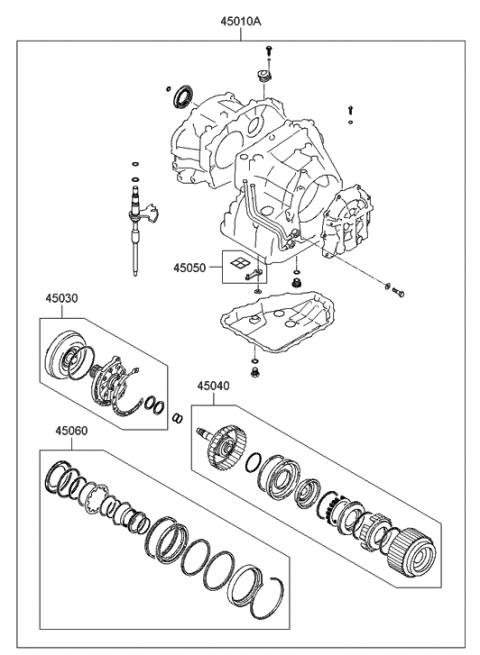 2009 Hyundai Genesis Coupe Seal Kit-Automatic Transaxle Front & Rear Clutch Diagram for 45040-4CC00