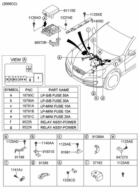 2012 Hyundai Genesis Coupe Upper Cover-E/R Junction Box Diagram for 91950-2M310