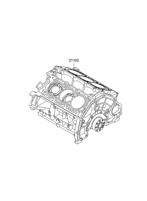 2010 Hyundai Genesis Coupe Engine Assembly-Short Diagram for 34RT2-2CF00