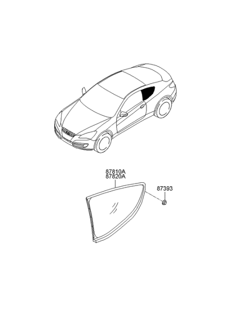2012 Hyundai Genesis Coupe Glass & MOULDING Assembly-Quarter Diagram for 87820-2M010