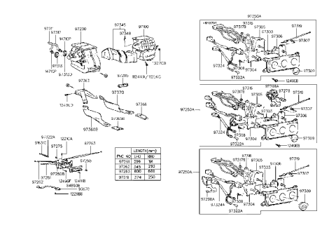 1991 Hyundai Excel Cable Assembly-Heater Control No.3 Diagram for 97263-24002