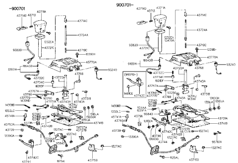 1994 Hyundai Excel Rod Assembly Diagram for 43735-24700