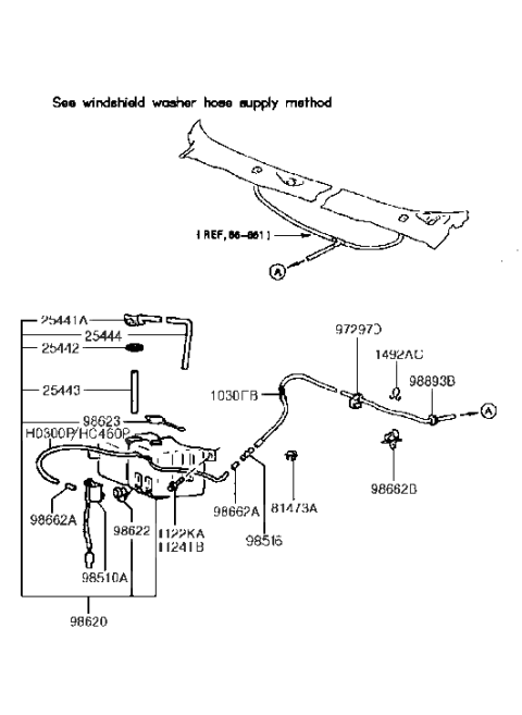 1993 Hyundai Excel Windshield Washer Diagram 2