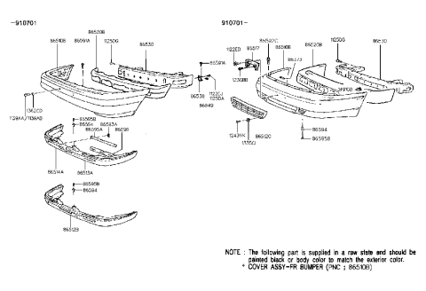 1991 Hyundai Excel Pad-Transverse Filler,Front Diagram for 86379-24300