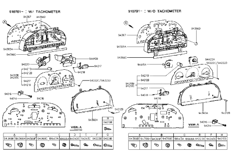 1994 Hyundai Excel Instrument Cluster Diagram 4