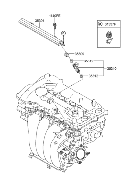 2013 Hyundai Elantra Throttle Body & Injector Diagram 2