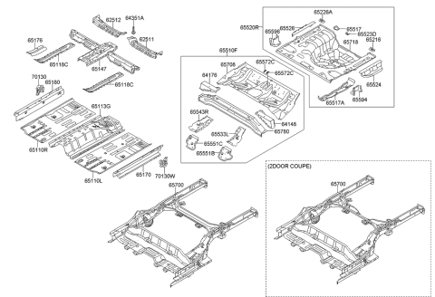 2012 Hyundai Elantra Panel Assembly-Rear Floor Front Complete Diagram for 65510-3X200