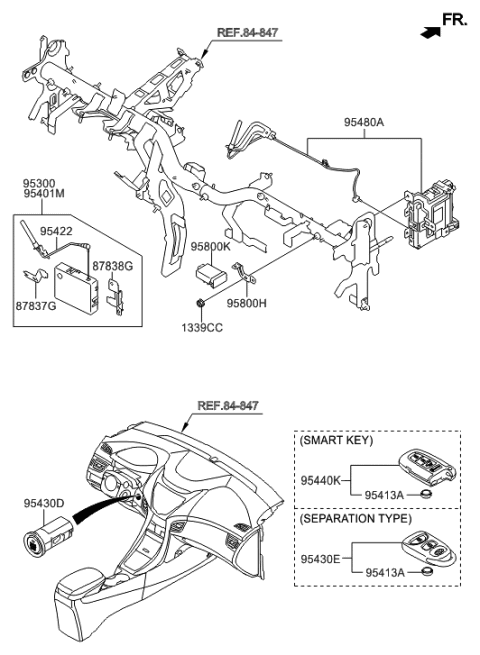 2011 Hyundai Elantra Brake Control Module Unit Assembly Diagram for 95400-3X890