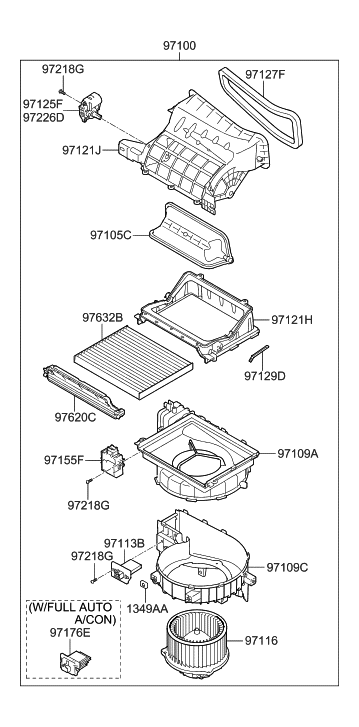 2013 Hyundai Elantra Case-Intake,LH Diagram for 97121-3X100