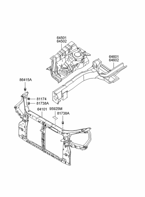 2006 Hyundai Tucson Carrier Assembly-Front End Module Diagram for 64101-2E000