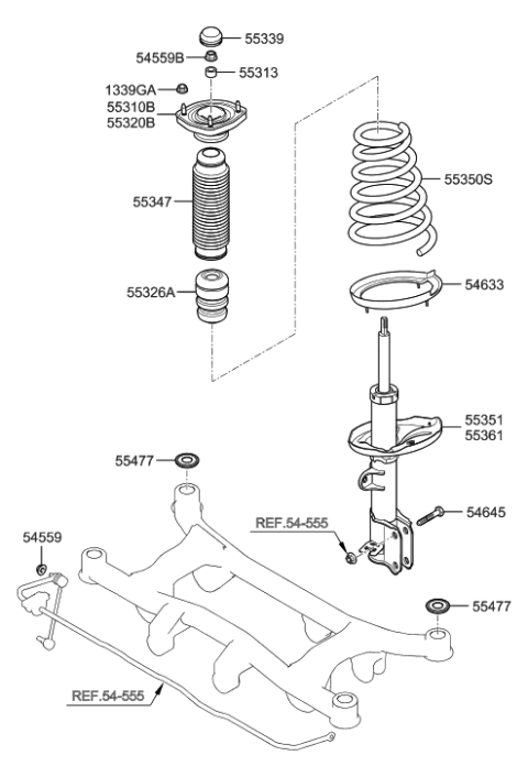 2005 Hyundai Tucson Rear Shock Absorber & Spring Diagram