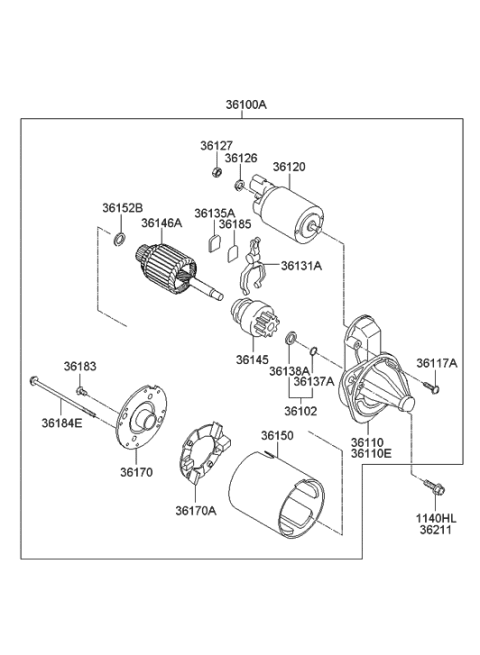 2013 Hyundai Veloster Switch Assembly-Starter Magnetic Diagram for 36120-2B502