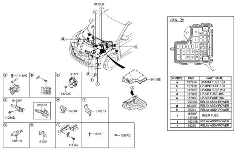 2014 Hyundai Veloster Wiring Assembly-Front Diagram for 91207-2V055