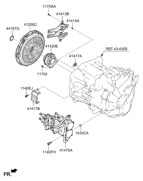 2020 Hyundai Elantra Cylinder Assembly-Concentric Slave Diagram for 41421-32AA1