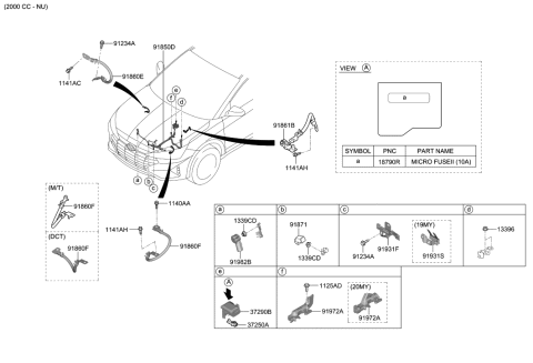 2019 Hyundai Elantra Wiring Assembly-Engine Ground Diagram for 91861-F3010
