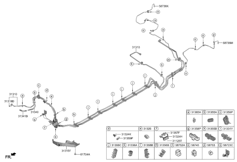 2020 Hyundai Elantra Holder-Vapor Tube Diagram for 31360-1Y000