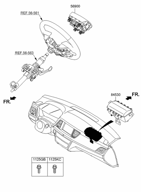 2014 Hyundai Genesis Module Assembly-Steering Wheel Air Bag Diagram for 56900-B1100-RNB