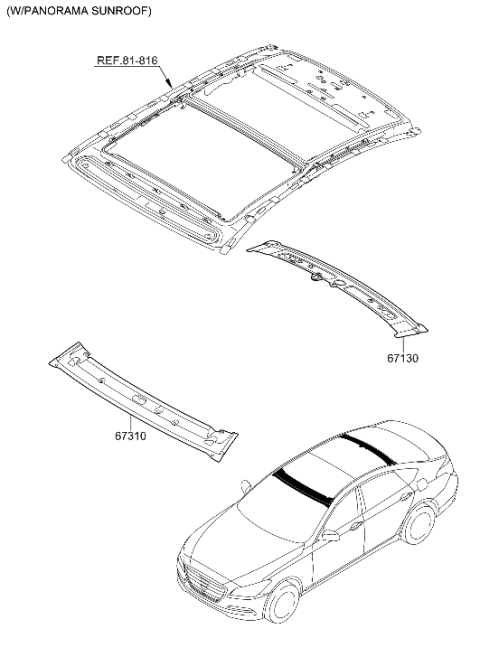 2014 Hyundai Genesis Roof Panel Diagram 2