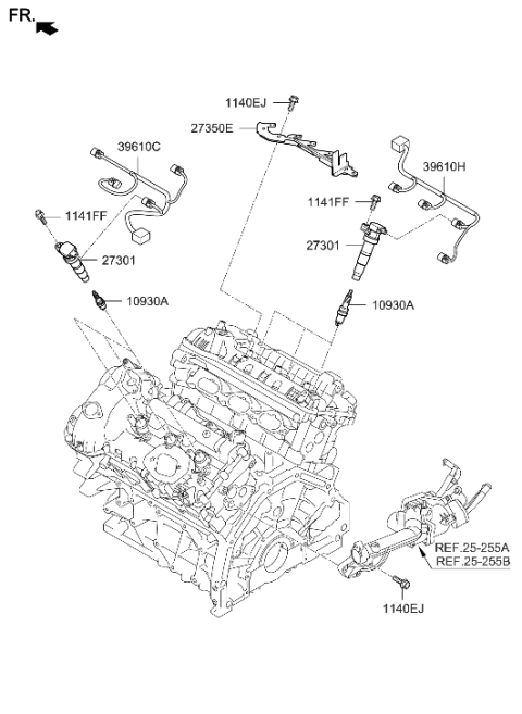 2014 Hyundai Genesis Spark Plug & Cable Diagram 1