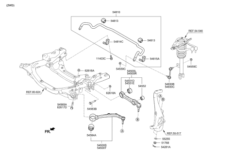 2015 Hyundai Genesis Front Suspension Control Arm Diagram 1