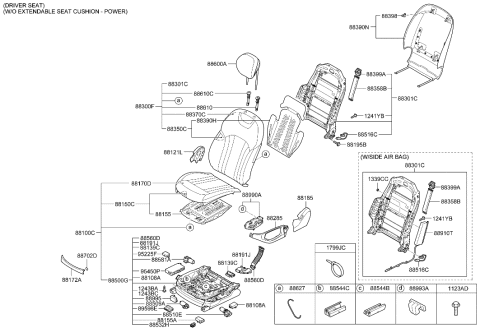 2014 Hyundai Genesis Heater-Front Seat Cushion Passenger Diagram for 88195-B1000