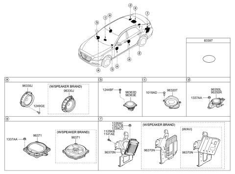 2015 Hyundai Genesis Extension Amp Assembly Diagram for 96370-B1100