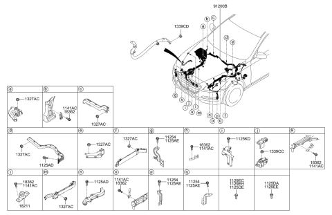 2015 Hyundai Genesis Wiring Assembly-Front Diagram for 91207-B1322