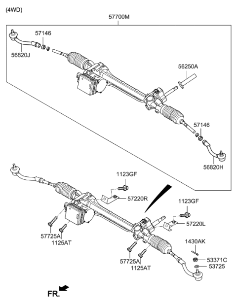 2014 Hyundai Genesis End Assembly-Tie Rod,LH Diagram for 56820-B1200