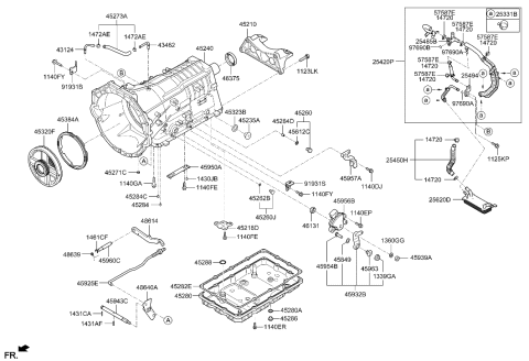 2015 Hyundai Genesis Lever-Automatic Transaxle Manual Control Diagram for 45932-4E005