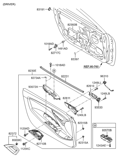 2015 Hyundai Veloster Front Door Trim Diagram 1