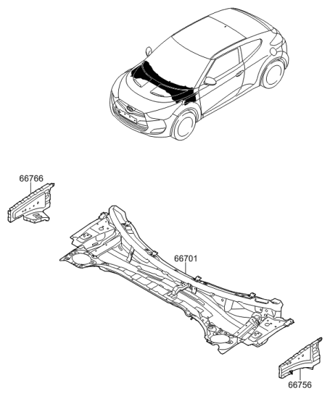 2017 Hyundai Veloster Cowl Panel Diagram
