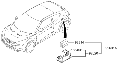2017 Hyundai Veloster License Plate & Interior Lamp Diagram