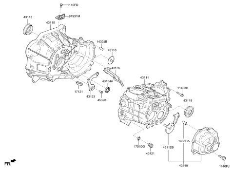 2015 Hyundai Veloster Transaxle Case-Manual Diagram 3