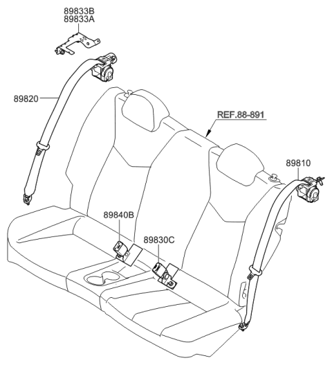 2015 Hyundai Veloster Rear Seat Belt Diagram
