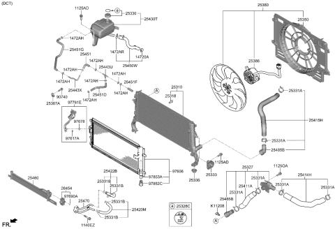 2019 Hyundai Veloster N Pipe Assembly-Water Diagram for 25443-K9000