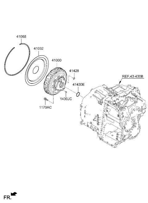 2019 Hyundai Veloster N Snap Ring-Double Clutch Diagram for 41068-2N000
