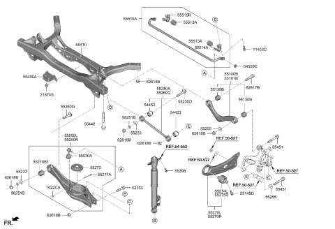 2022 Hyundai Veloster N Bar Assembly-RR STABILIZER Diagram for 55510-K9200