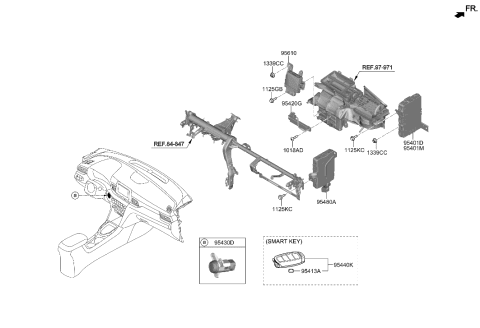 2020 Hyundai Veloster N Brake Control Module And Receiver Unit Assembly Diagram for 95400-K9050