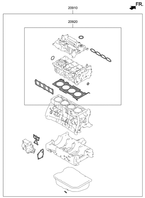 2021 Hyundai Veloster N Engine Gasket Kit Diagram