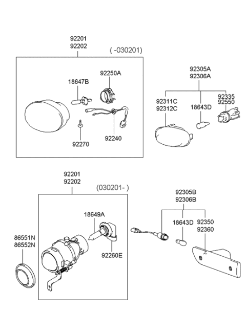 2002 Hyundai XG350 Lens & Housing Assembly-Side REPEATER,RH Diagram for 92312-3A000