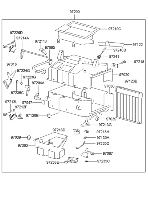 2004 Hyundai XG350 Case Assembly-Heater,Upper Diagram for 97206-38000