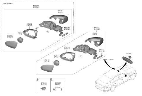 2023 Hyundai Genesis Electrified G80 Mirror-Outside Rear View Diagram