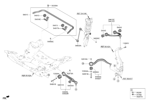 2023 Hyundai Genesis Electrified G80 Front Suspension Control Arm Diagram