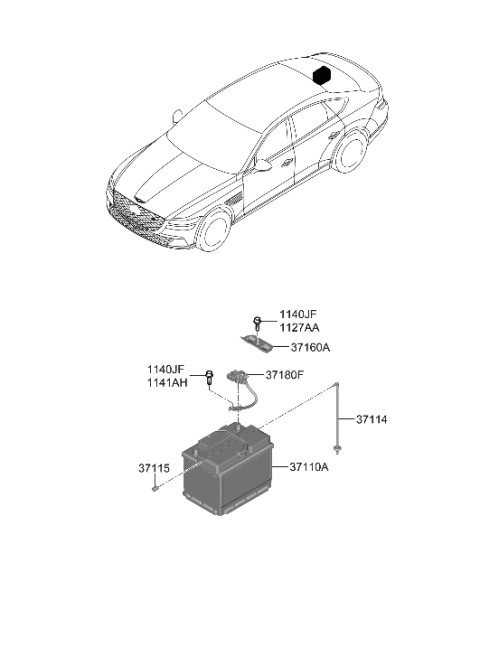 2023 Hyundai Genesis Electrified G80 Battery & Cable Diagram