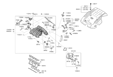 2006 Hyundai Santa Fe Hose Assembly-Vapor Diagram for 29025-3E110